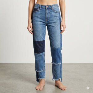 Joe's Jeans The Debbie Patchwork High Rise Straight Ankle Jeans Size 29